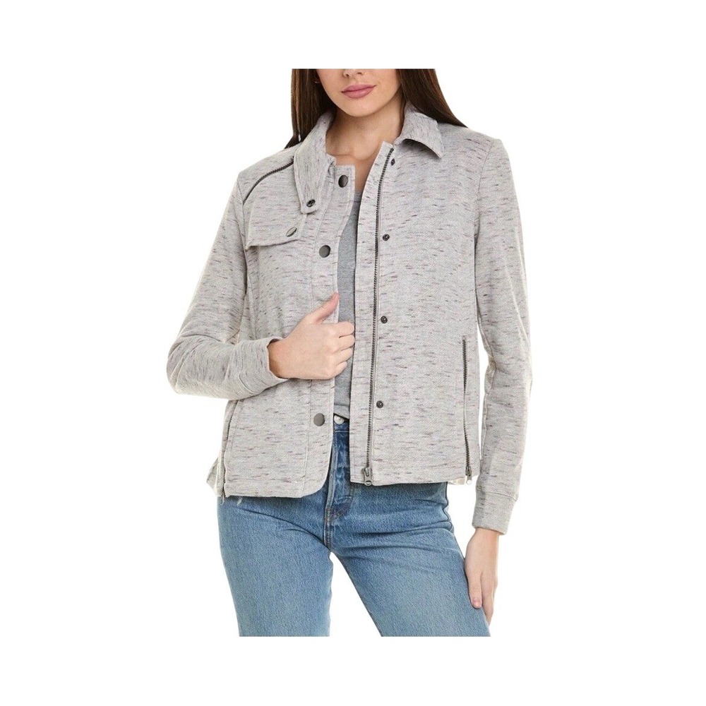 CAbi Women's #6032 Rookie Jacket Gray Zipper Details Size Large‎ Orig. $164